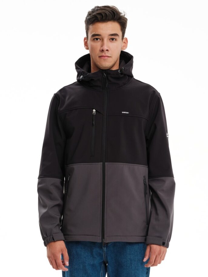 EMERSON SOFTSHELL JACKET (232.EM11.03 D GREY/BLACK)
