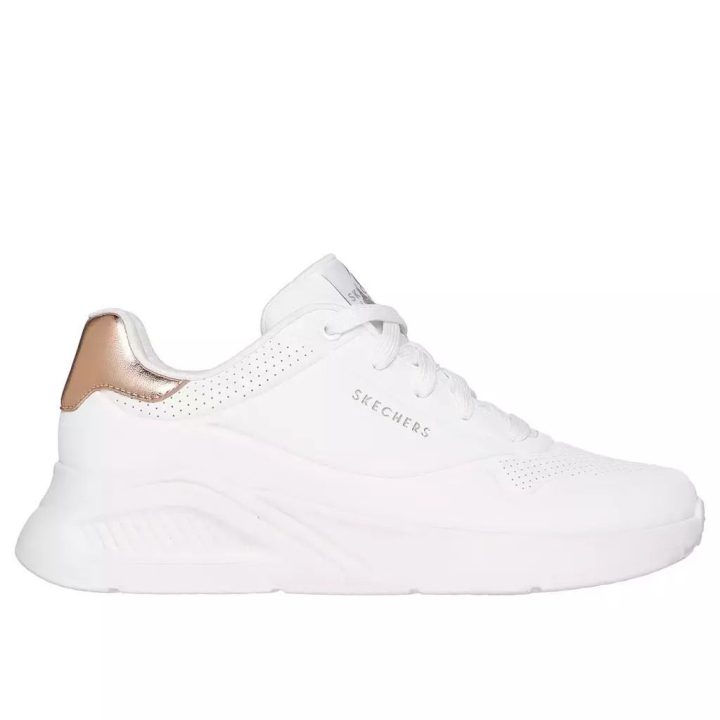 SKECHERS EMBOSSED DURAL LTHR SLIP ON (177291-WHT)