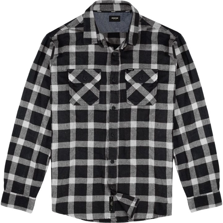 REBASE Shirts Flannel (232.RGS.570 BLACK/WHITE)