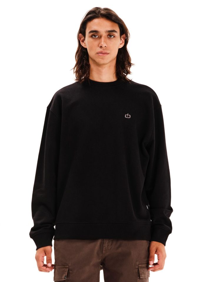 EMERSON classic crew neck HOODIE (252.EM20.97 BLACK)