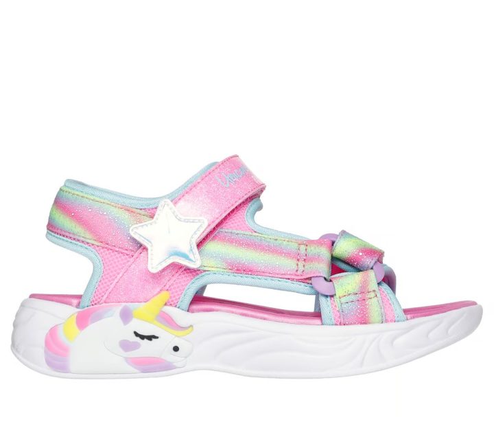 SKECHERS LIGHTED UNICORN SANDAL (303107L-PKMT)