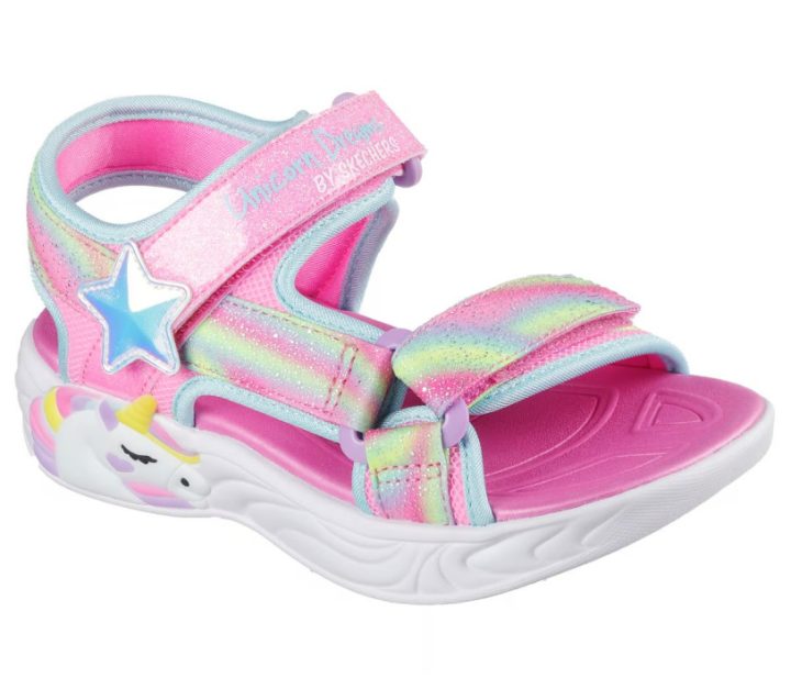 SKECHERS LIGHTED UNICORN SANDAL (303107N-PKMT)
