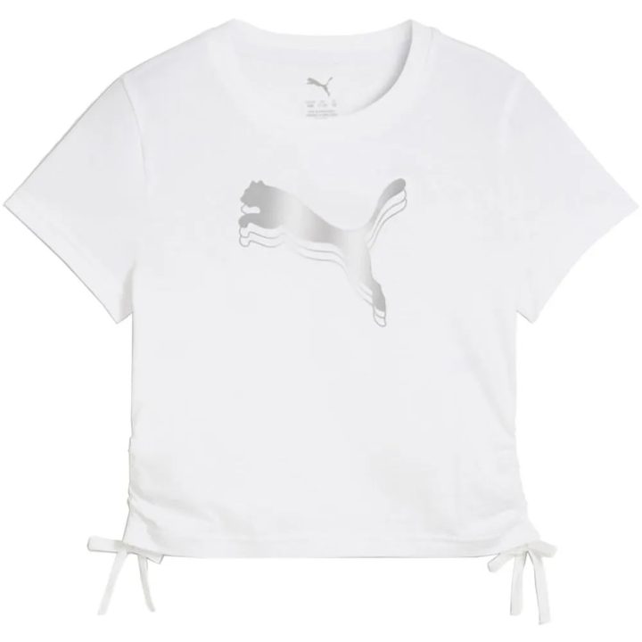 PUMA ESS METALLIC KNOTTED TEE GIRLS (686419-02)