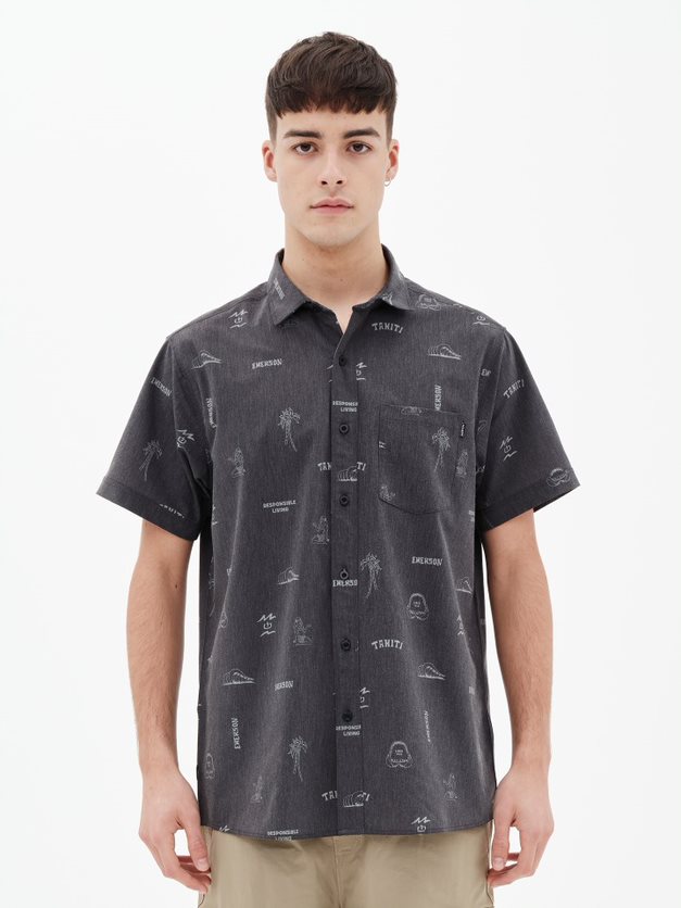 EMERSON SHIRT (221.EM61.03 PR255 OFF BLACK)