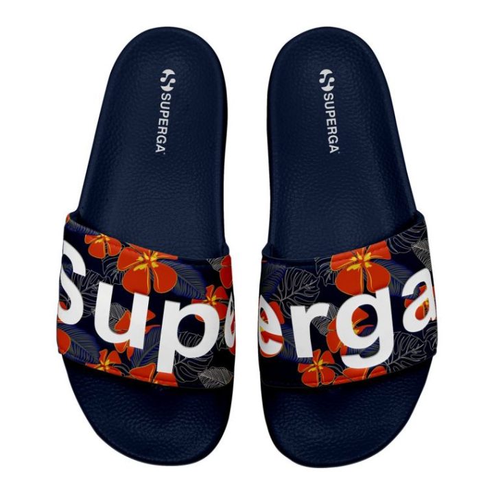 SUPERGA SLIDES HIBISCUS PRINT (S2134MW-A27) BLUE