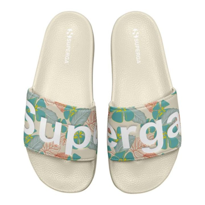 SUPERGA SLIDES HIBISCUS PRINT (S2134MW-A28) BEIZE