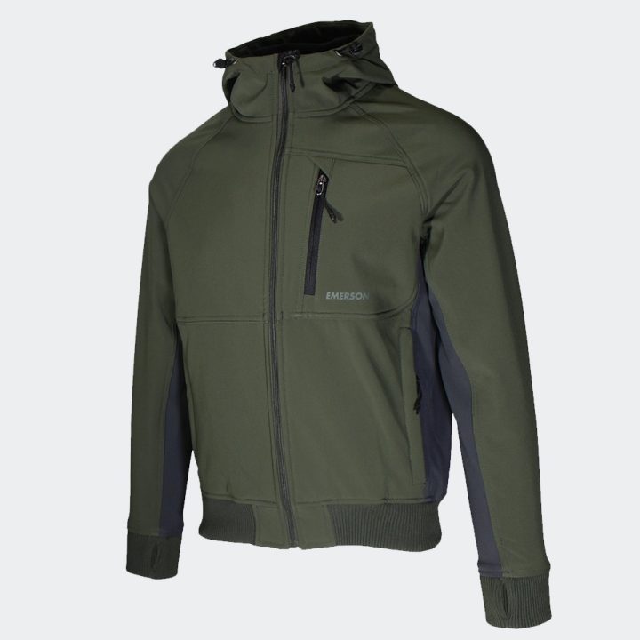 EMERSON SOFT SHELL RIBBED JACKET (212.EM11.71-BD ARMYGREEN GREY)