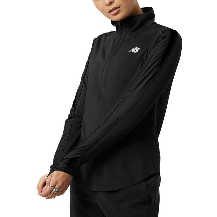 NEW BALANCE ACCELERATE HALF ZIP TEE (WT23227-BK)