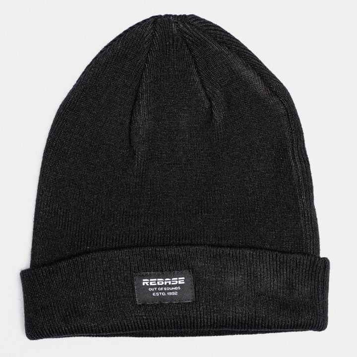 REBASE KNITTED BEANIE (RMHT-12 BLACK)