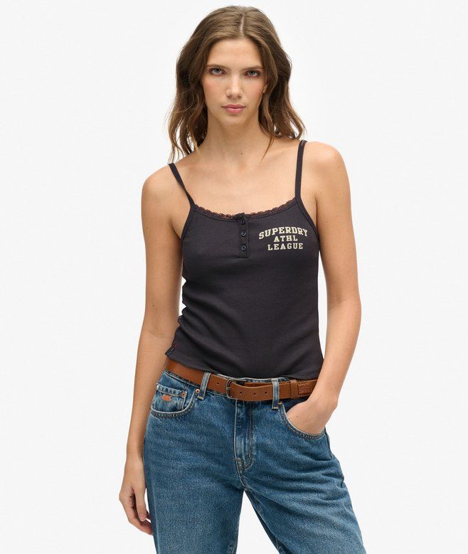 SUPERDRY ATH ESS GRAPHIC BUTTON CAMI TOP (W6012135A-00Q)