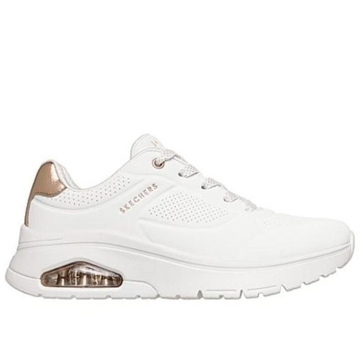 SKECHERS METALLIC HEEL LACE UP (177799-WHT)