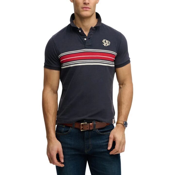 SUPERDRY VINTAGE STRIPE JERSEY POLO TEE (M1110464-H8Z)
