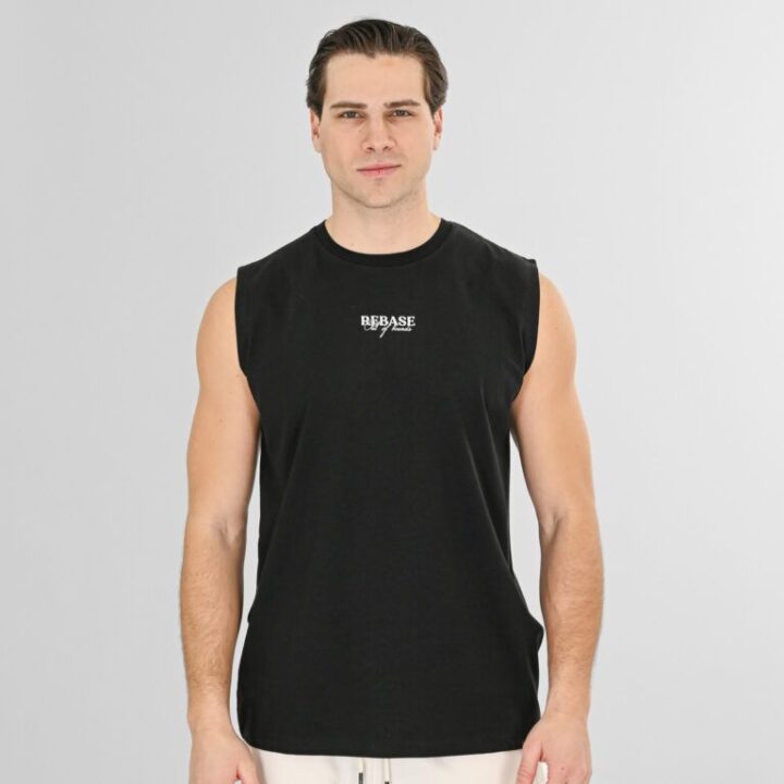 REBASE Sleeveless T-SHIRT (261RTSL.9104 BLACK)